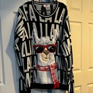 Black and White Llama Sweater